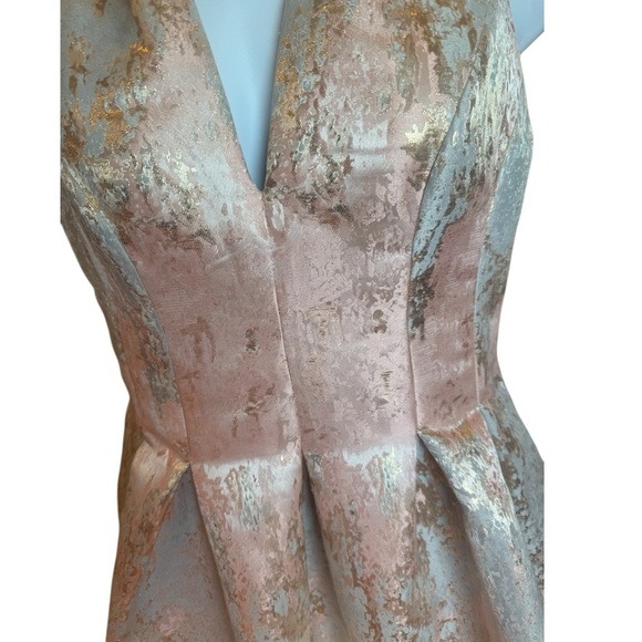 Vince Camuto Metallic Brocade Fit & Flare Dress – Size 12 Holiday Party Dress - Picture 5 of 16